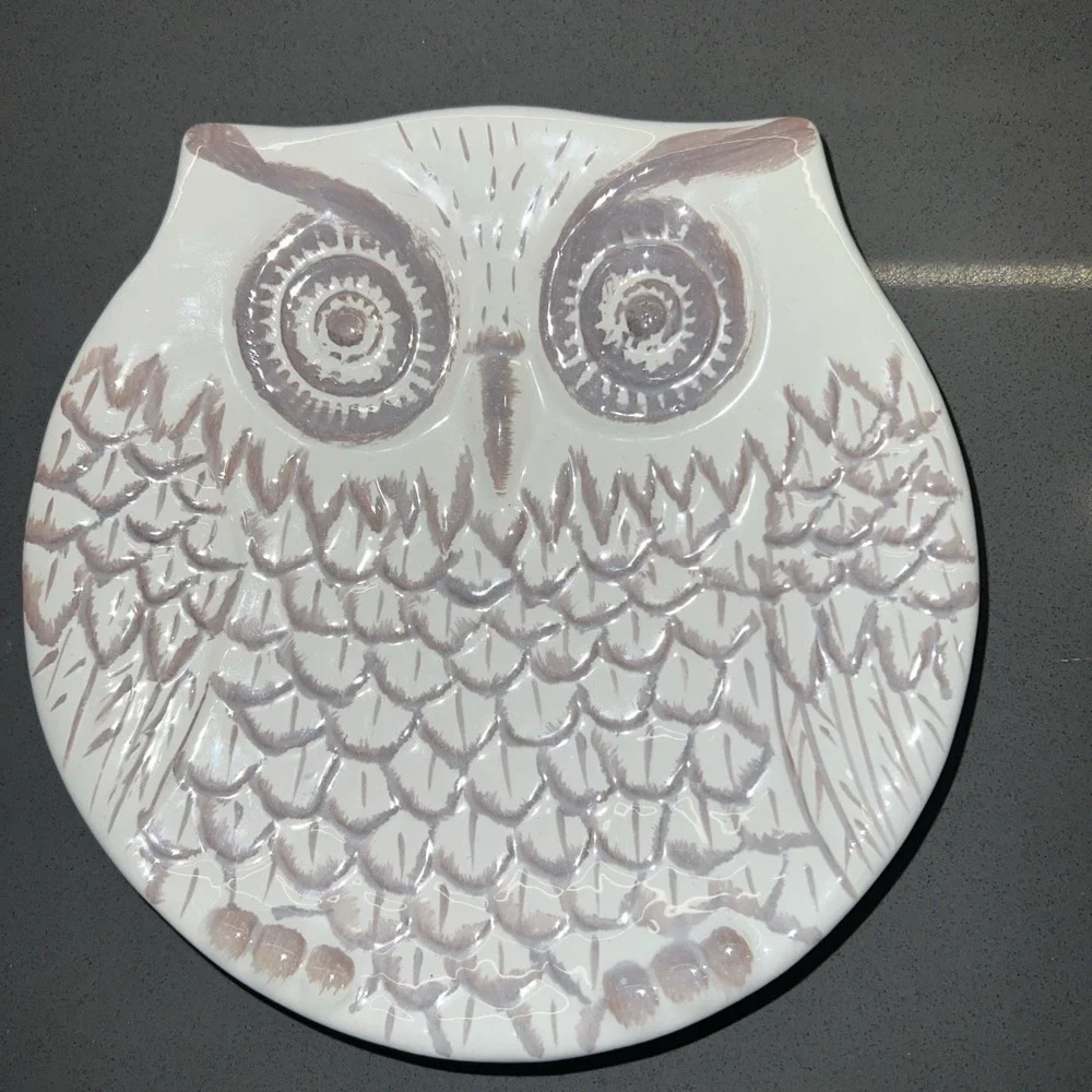Adorable, Fun Ceramic Owl Plate-functual and/or decorative